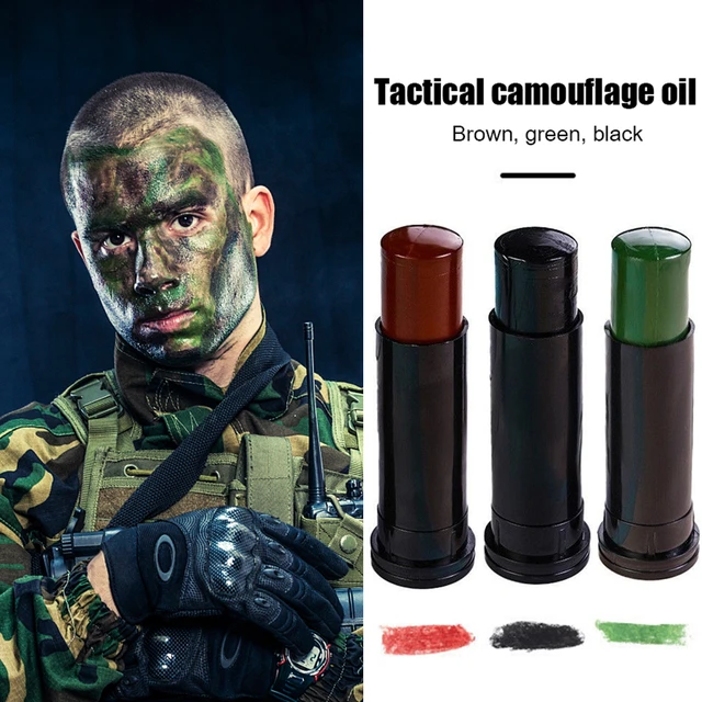 Jungle Camouflage Face Paint Oil 3/5 Color with Mirror Outdoor Sport CS  Hunting Fancy Dress