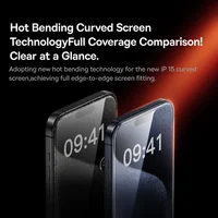 Baseus 3D Curved Tempered Glass for iPhone 16 15 Pro Max Hot Bending Full Coverage Shatterproof Clear Corning Screen Protector 3