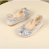 Spring Autumn Kids Leather Shoe Elegant Bowtie Girl Princess Shoes Fashion Causal Wedding Children's Flats Ankle-strap Versatile 5