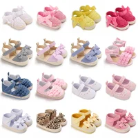 Newborn 0-1 Year Old Baby Princess Sandals Knitted Cute Breathable Comfortable Walking Shoes Soft Sole Princess Shoes 1