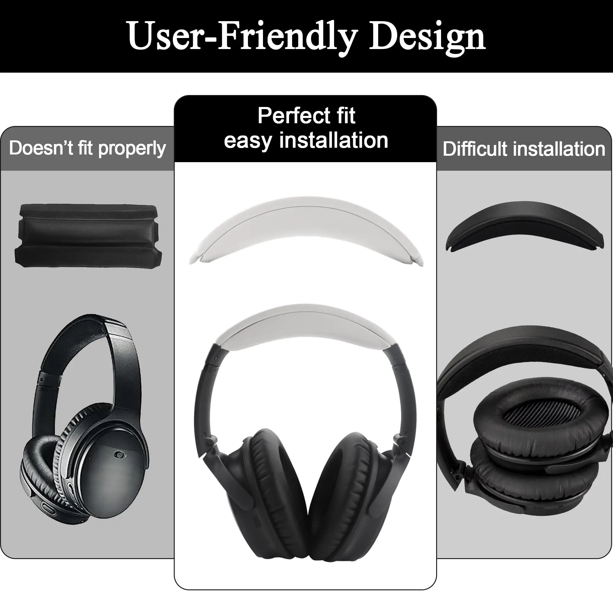 Headband Replacement for Bose QuietComfort 45 QC45 QC35 II SE (QC SE) Headphones Headband Cushion with Soft Leather