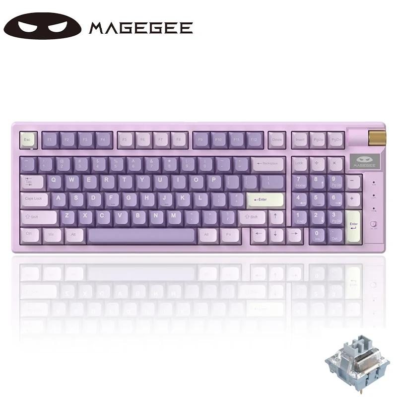 MageGee MK98 무선 블루투스 키보드, E스포츠 게임, 3 가지 모드 맞춤형 유선 키보드, 98 키, 핫 스왑 가능