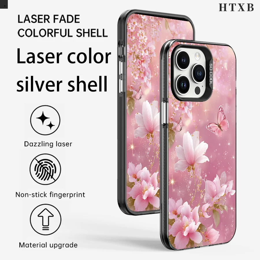 Butterflies dance in a dreamlike pink flower realm Phone iPhone 17 to 11 Pro Max Plus