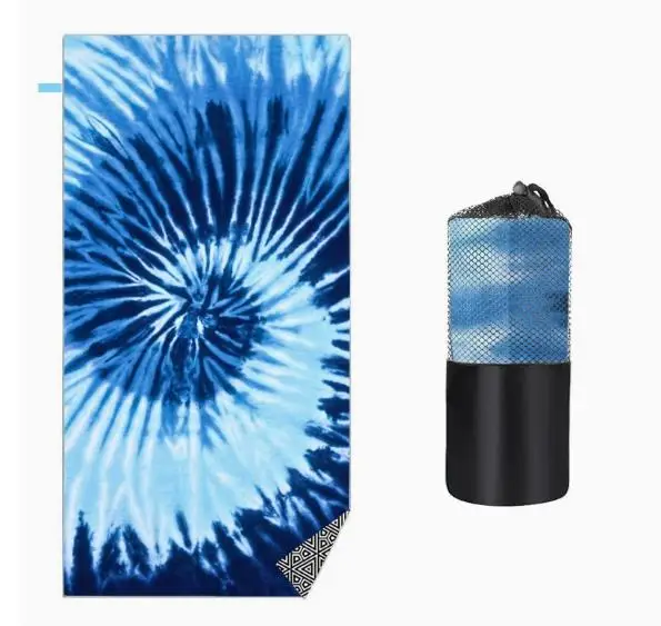 Dual-Sided Quick-Drying Fleecy Bath Towel - Vibrant Print for Beach, Swimming, and Fitness