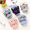 Children Winter Gloves Christmas Cartoon Elk Flip Half-Finger Mittens For Girl Boy Kids Warm Plush Lined Fingerless Glove 3