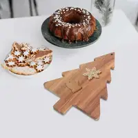 Christmas Cutting Board Wooden Charcuterie Board Kitchen Christmas Tree Cutting Board Vegetable Platter Serving Tray With Handle 1