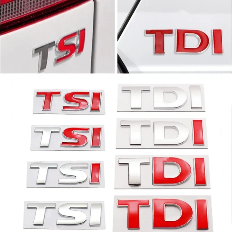 3D Metal TDI TSI Rear Trunk Side Fender Car Emblem Badge Decals VW Golf JETTA PASSAT MK4 MK5 MK6 Auto Stickers