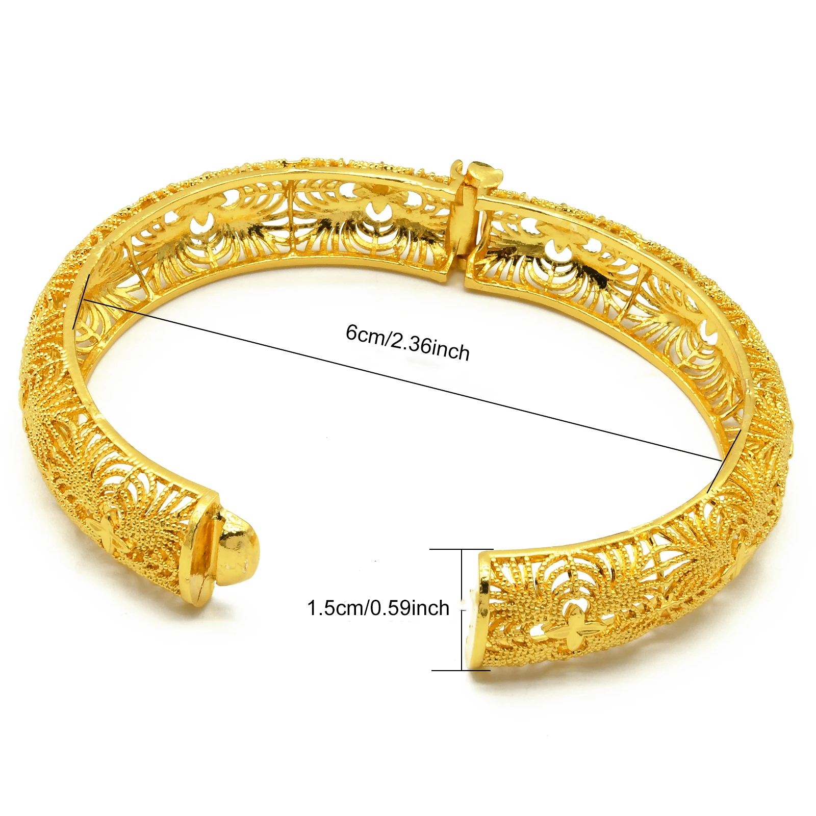 24K Gold Color Bracelets For Women Luxury Jewelry Designers Indian Bangles African Arabic Wedding Bridal