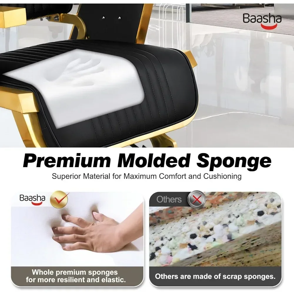 Reclining Salon Chair with Adjustable Backrest & Lumbar Support 3