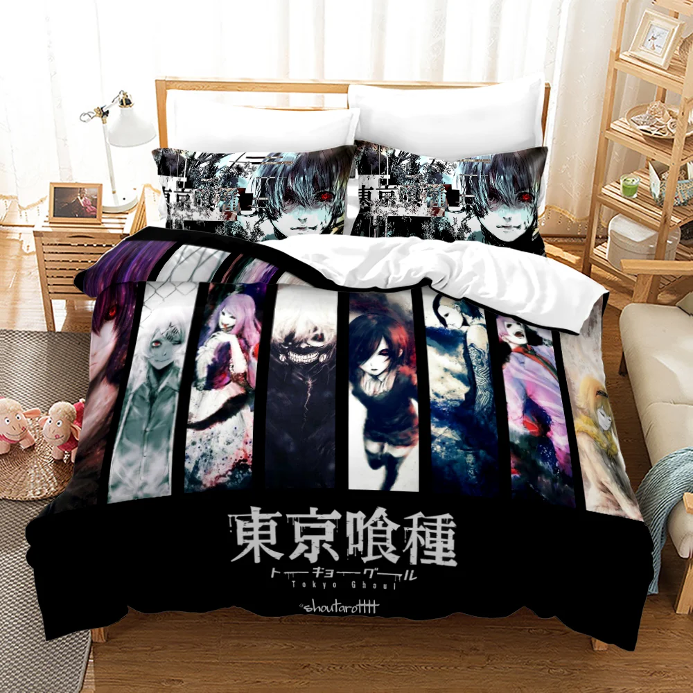 Tokyo Ghoul Bedding Set Single Twin Full Queen King Size Hip Hop Anime Bed Set Aldult Kid Bedroom Duvetcover Sets 3D Print 018 