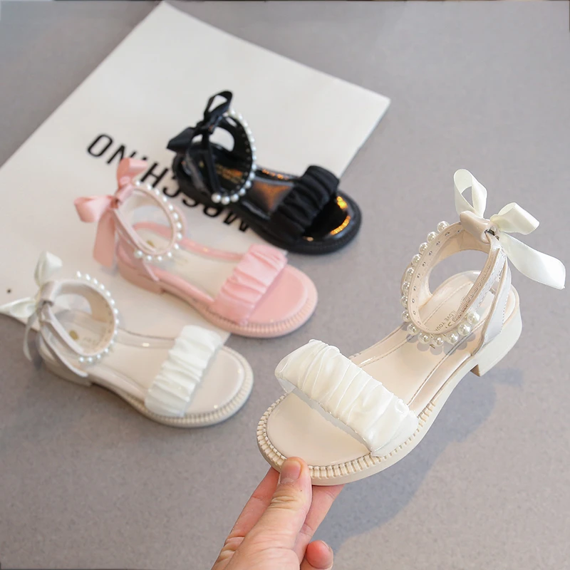 Girls Summer Sandals Non Slip Flats with Bow