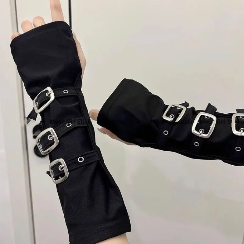 Y2K Personalisierte Schnalle Punk Stil Damen Fingerlose Handschuhe Luo Hip Hop Stil Bühnenaufführung Street Dance Ärmel – Detail 9