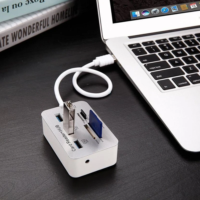Usb 3.0 Hub Card Reader Combo Micro sd tf Memory Card Reader Disco Usb Mouse Adapter Telefone Tablet de Carregamento Estender Dock em 1