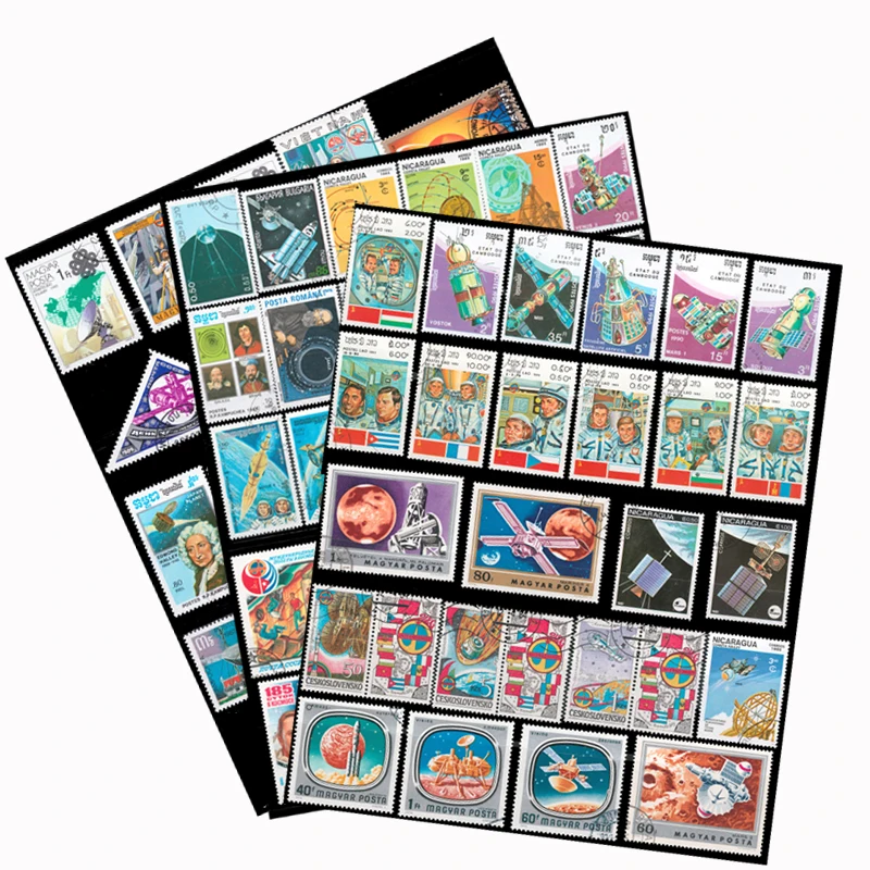 Postage stamps stickers 50Pcs/lot astronaut space satellite different countries no repeat unused for collecting