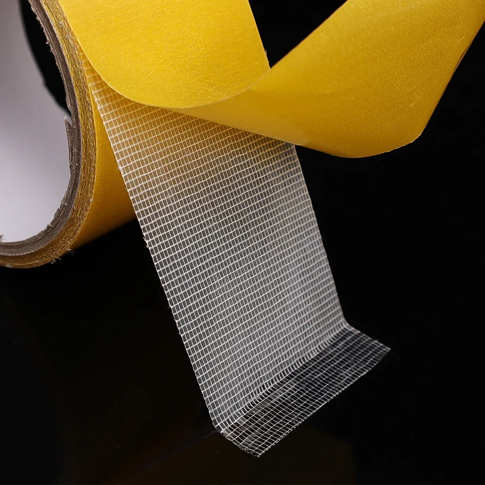 Double Sided Cloth Base Tape Transparent Heavy Duty Self Adhesive Mesh Fixation Tapes Waterproof High Viscosity Carpet Stickers