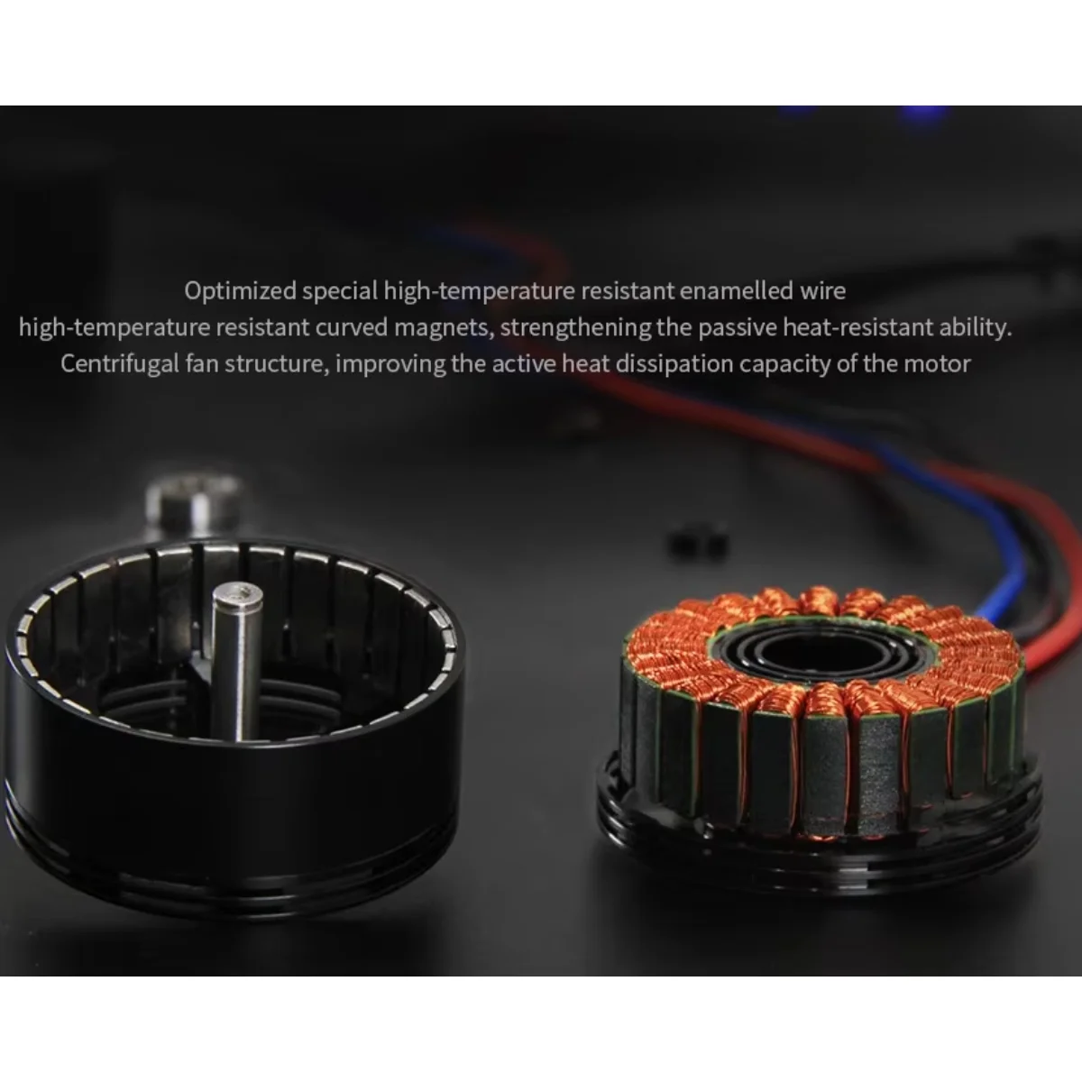 Vue éclatée du Moteur Drone avec Position Lock, montrant les composants internes.
