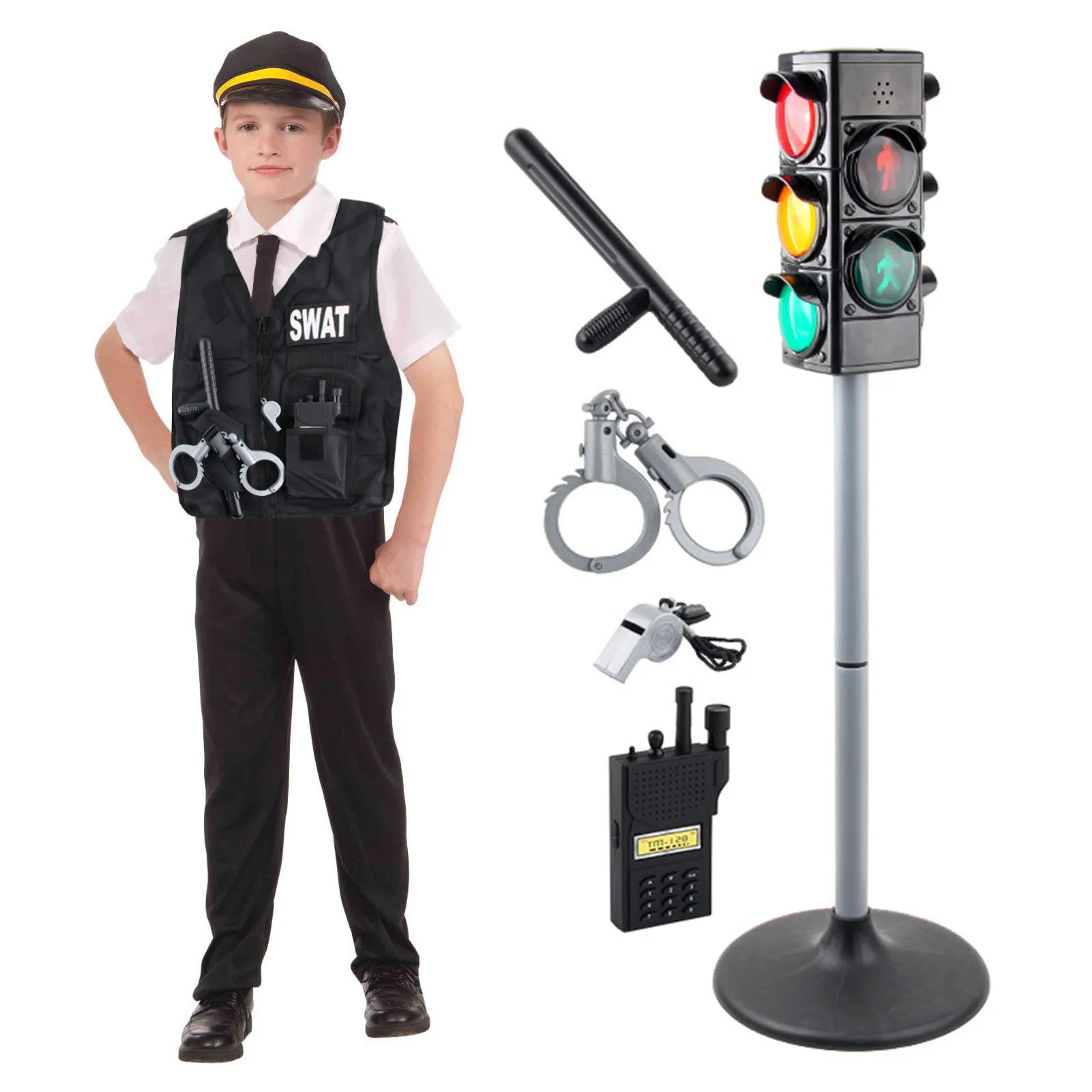 Children's Role-playing With Police Uniforms Traffic Lights Early Education Transportation Traffic Lights Toys Teaching Aids