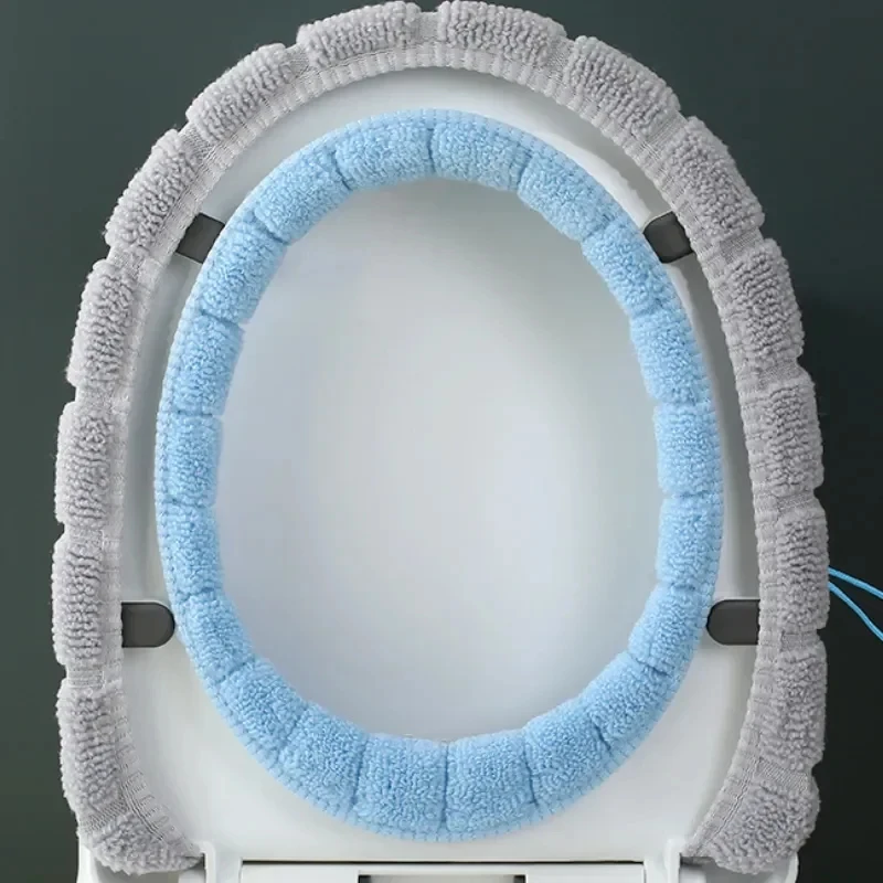 Knitted Toilet Cover with Carry Handle Four Seasons Thickened Toilet Cover General Purpose toilet seat cover