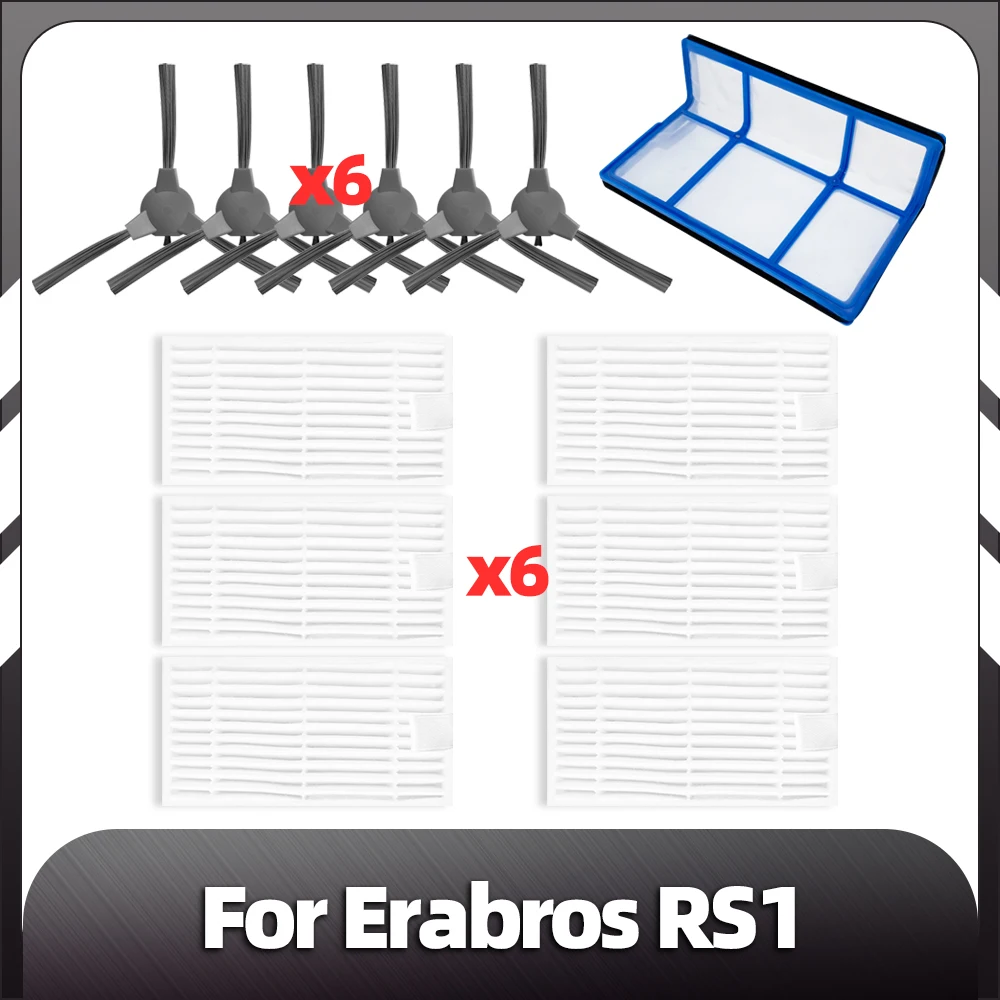 

Compatible for Erabros Rs1 Robot Vacuum Replacement Parts Side Brush HEPA Filter Spare Parts Accessories