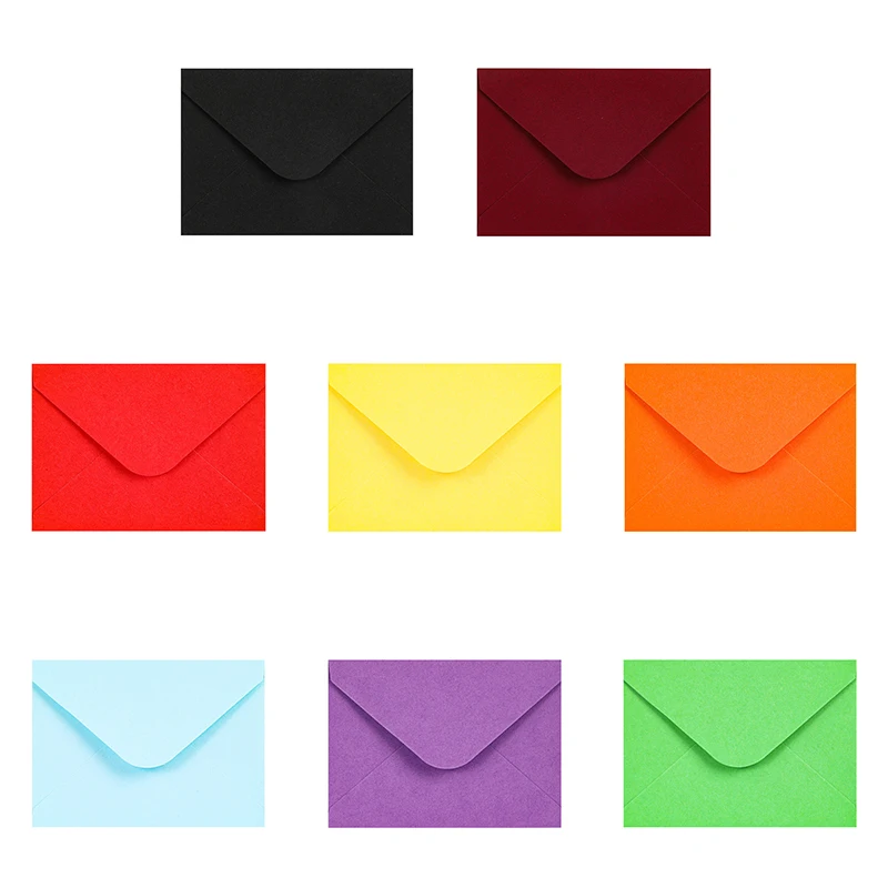 Mini Paper Envelopes 10X7Cm Colorful Gift Greeting Card Business Paper Envelopes Western Letter Wedding Party Invitation 50Pcs, mini envelopes