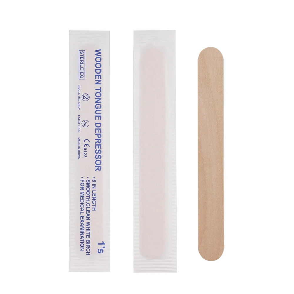 Disposable Tattoo Tongue Depressor Body Waxing Tools Wooden Body Hair Removal Stick Individually Packing 30/50/100/200PCS