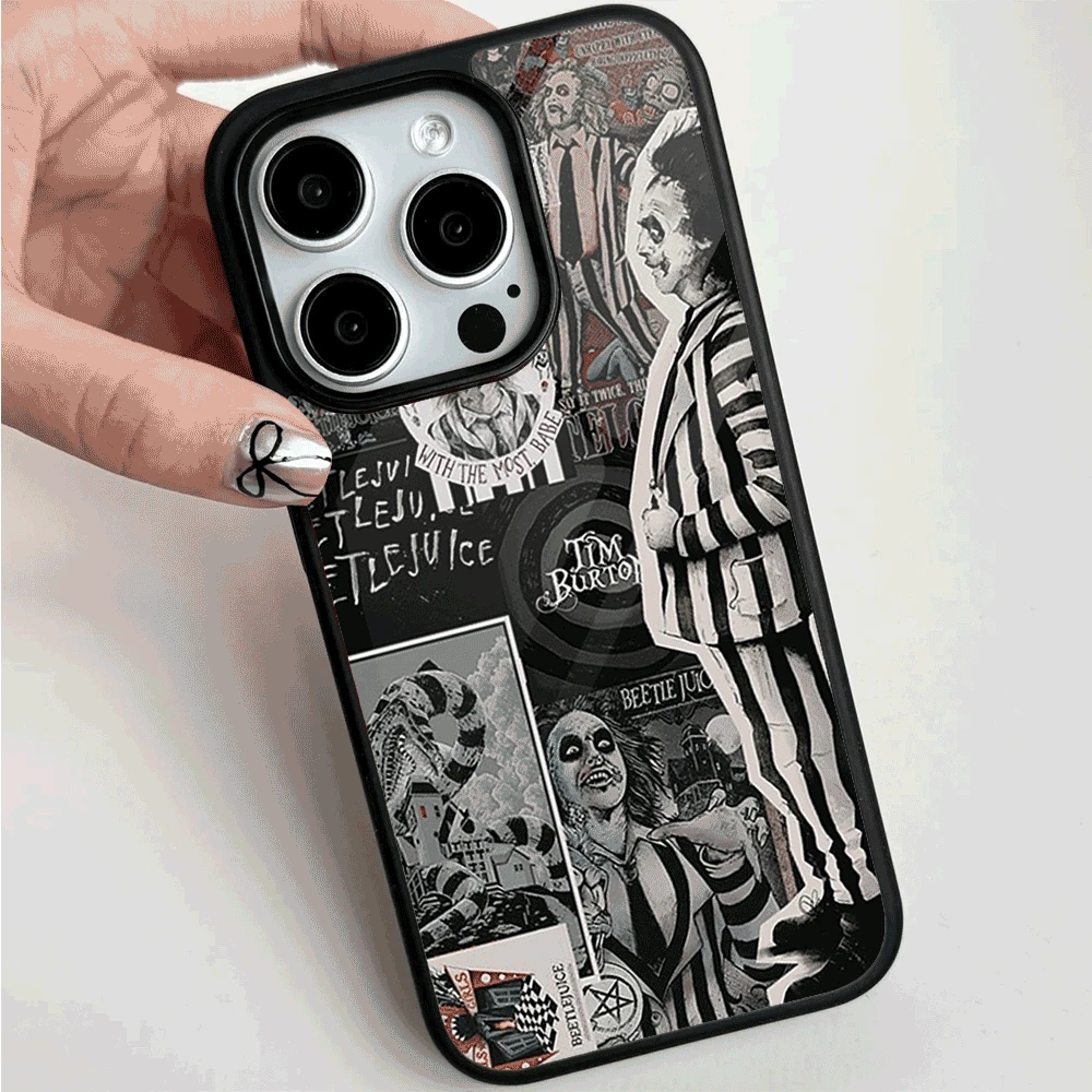 thumbnail image 1 of Funda de teléfono para iPhone 11 12 13 14 15 16 Plus Pro Max Cubierta de acrílico con espejo B-Beetlejuice-s, 1 of 3