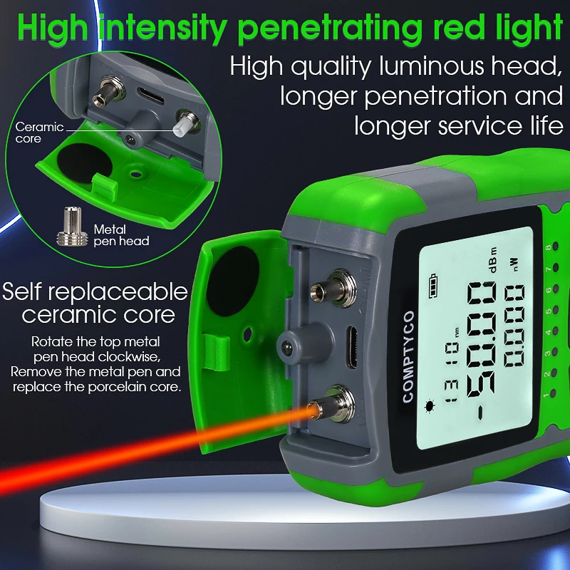 4 in 1 Optical Power Meter AUA-MC50 1/10/15/30/50MW Visual Fault Locator Network Cable Test Optical Fiber Tester VFL -50~+26dBm