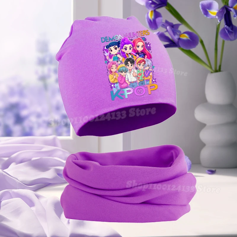 Demone Hunter Girl Baby Hat Scarf Cute Anime Y2K Kawaii Kids Autumn Winter Warm Comfortable Harajuku Beanie Knit Cap Collar 2Pcs 29 Sd452459420db4d92838e7bb718af5587c