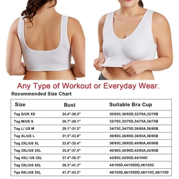 3 Pack Plus Size Back Smoothing Bra Sport Running Bra Women Workout Bras Yoga Crop Tank Top Push up Brassiere 6