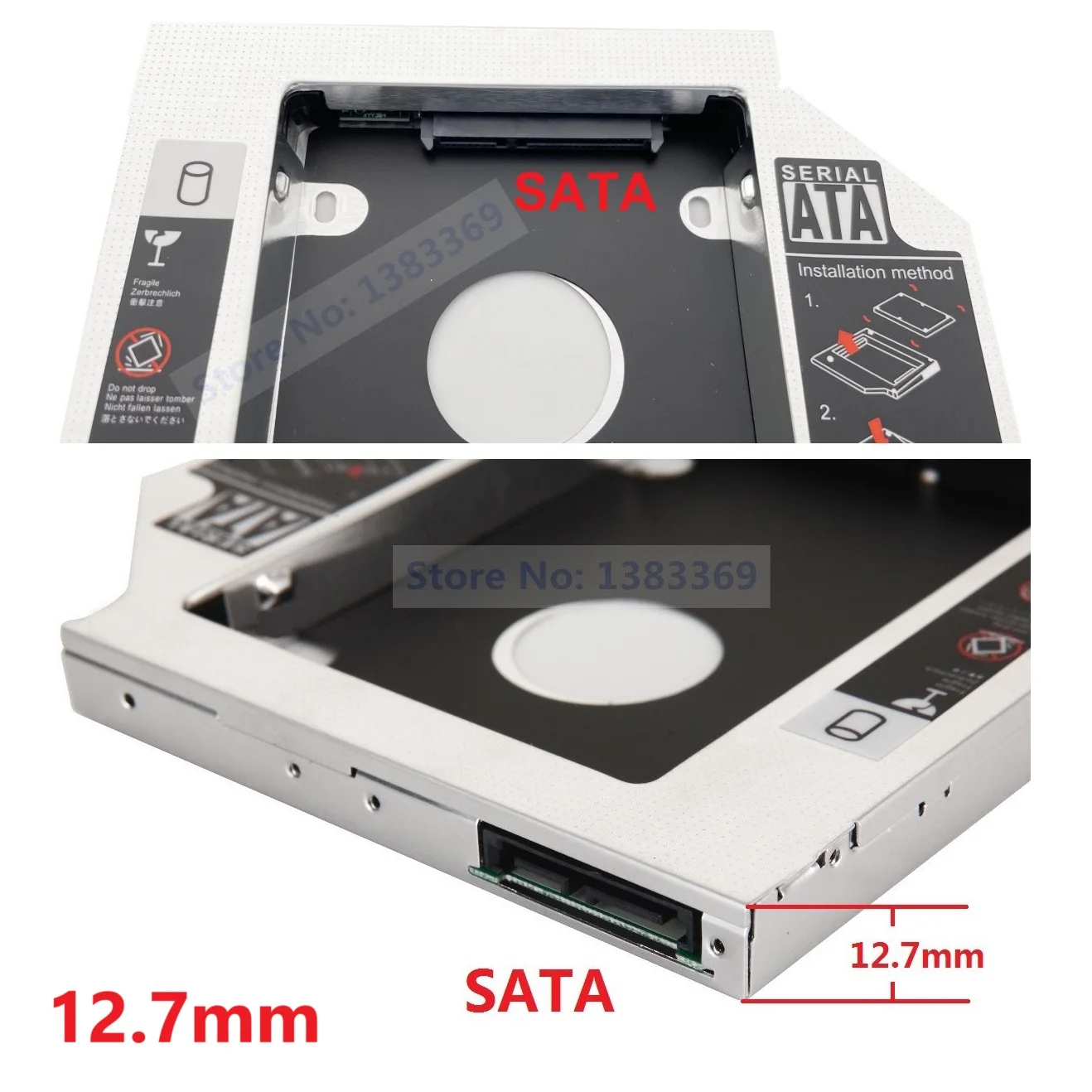 12.7mm 2차 보조 하드 드라이브 HDD 광학 베이 캐디 프레임(에이서 아스파이어 5741 5742z 4741G 4743G 5741G 5742G 5750G 5755 7741용)