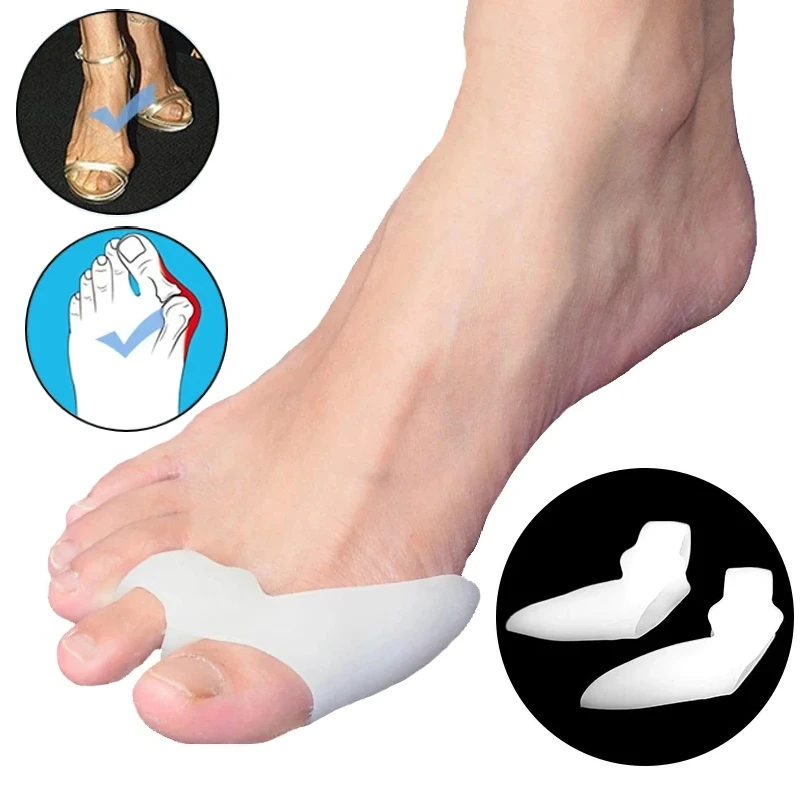 4Pairs Gel Silicone Orthopedic Hammer Toe Separators Foot Care Tools Hallux Valgus Guard Correction Straightener Protector