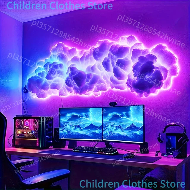 Lampe nuage intelligente compacte Thundercloud, lampe de nuit musicale à base de rythme, adaptée à un usage intérieur, une chambre à coucher ou aux jeux 1