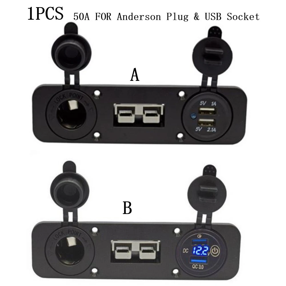 LoungeBox 7-Port Multi Charge Adapter 12V USB QC - 50A Anderson Con.