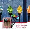 Solar Pathway Lights Outdoor 4X Christmas Outdoor Pathway Driveway Light 8 Lighting Modes Ambient Light Waterproof Decor for 3