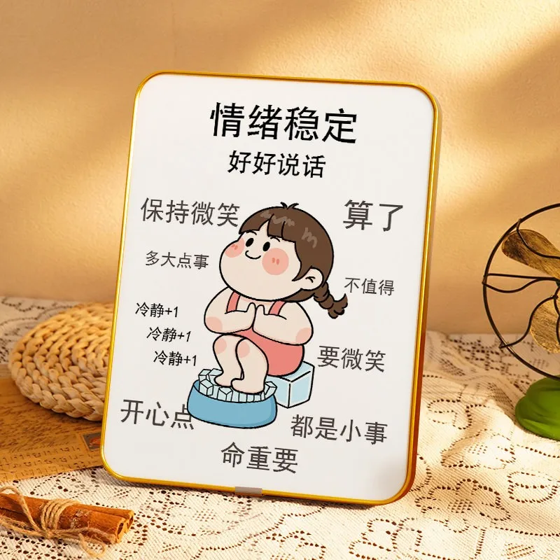 창의적인 사무실 책상 장식 평화로운 말을 전하는 조각상 스트레스 해소 소형 장식품 모던 심플 스타일 고밀도 보드 소재