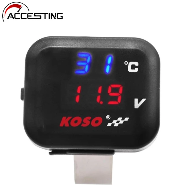 Koso Motorcycle Air Thermometer Gauge LED Voltmeter Voltage For Motorcycle  2 In 1 Function Voltmeter Display Indicator With USB - AliExpress