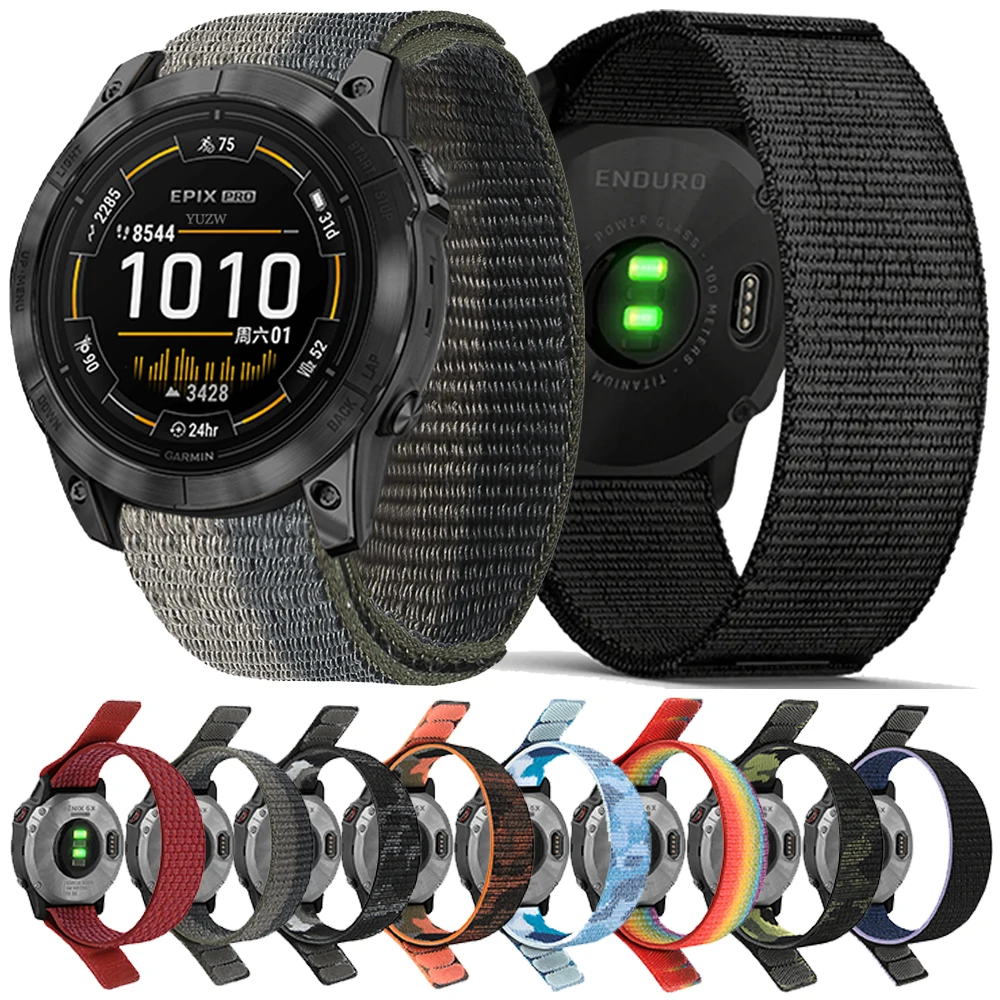 Premium Nylon Braided Watch Strap with Quickfit Design - 22mm/26mm Adjustable Loop Band Replacement Wristband