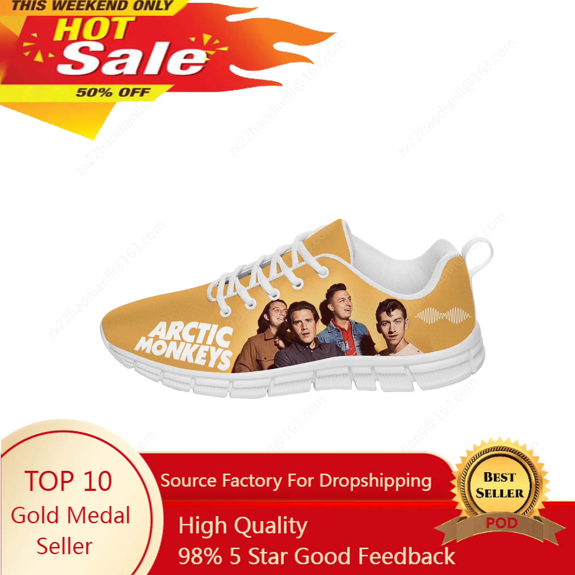 Arctic Monkeys Sneakers Mens Womens Teenager Casual Shoes Canvas Running Cloth Shoes 3D Print Breathable Lightweight shoe White