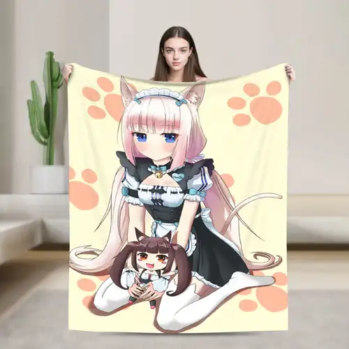Shigure Minaduki and Fraise Nekopara Anime Blanket  Flannel Funny Soft Throw Blankets for Bed Sofa Autumn/Winter - Image 22
