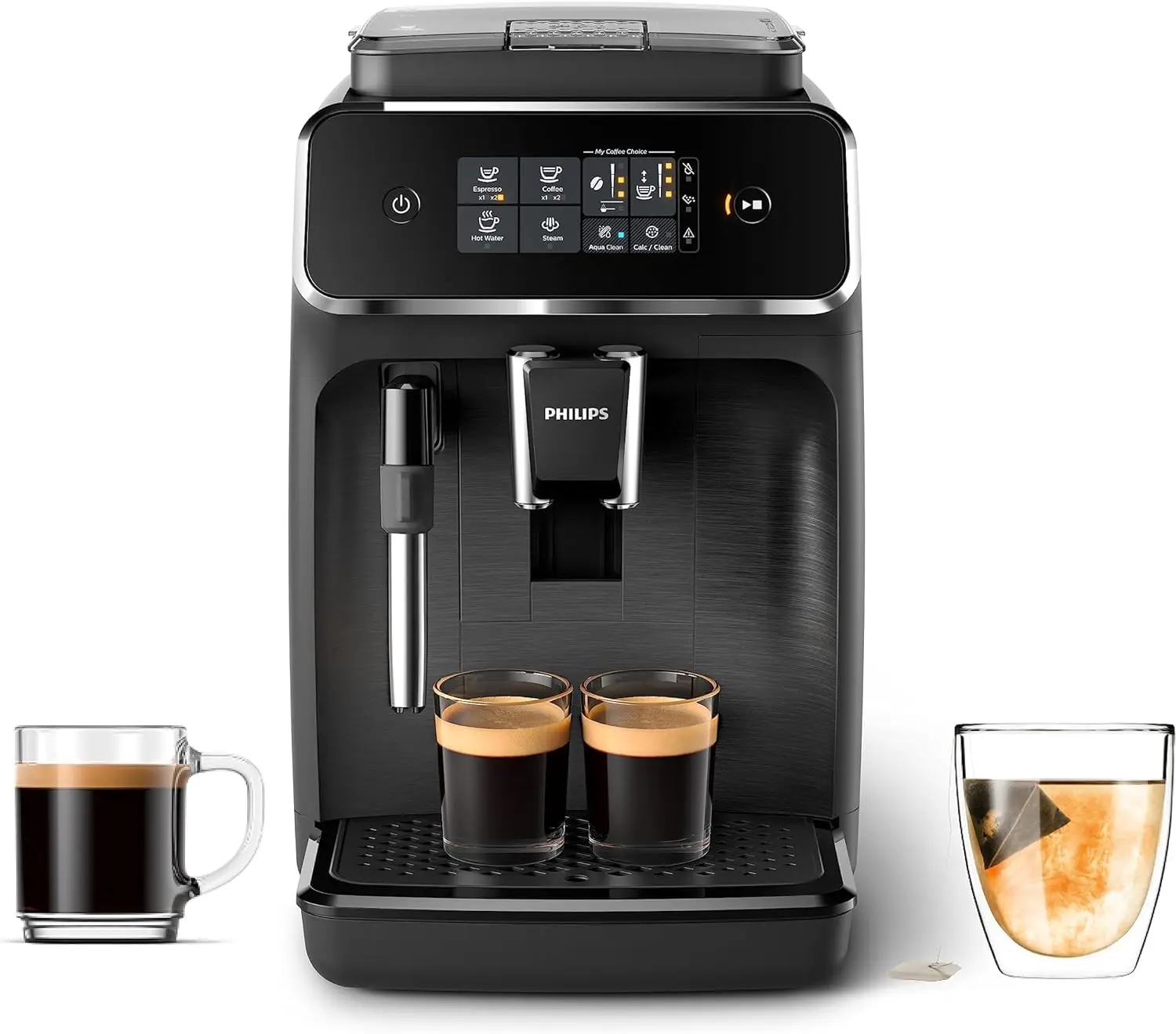 2200 Series Fully Automatic Espresso Machine, Classic Milk Frother, 2 Coffee Varieties, Intuitive Touch Display, 100% Ce