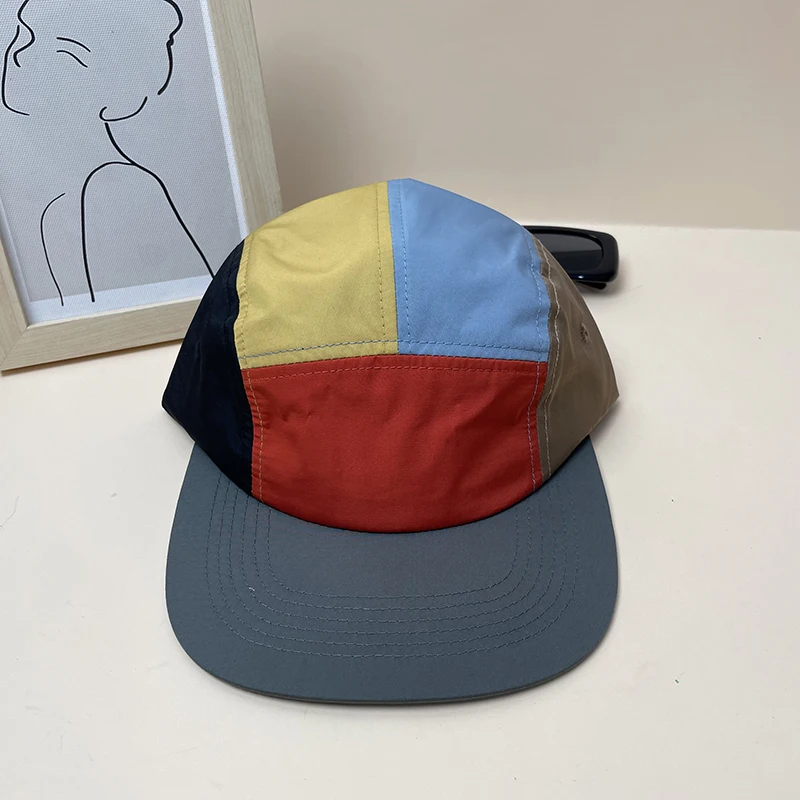 Sombrero de béisbol japonés de secado rápido para hombre y mujer, gorra con estampado de logotipo personalizado, 5 paneles plana de sombrero de ala, estilo Retro Para monopatín y campamento