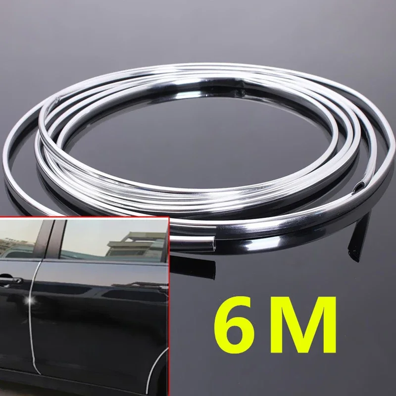 1PC 6M 20FT Car Air Vent Protection Strip Roll Universal Chroming Trim Strip Roll Car SUV Door Edge Scratch Guard Protect Cover car door edge guards car door edge protector