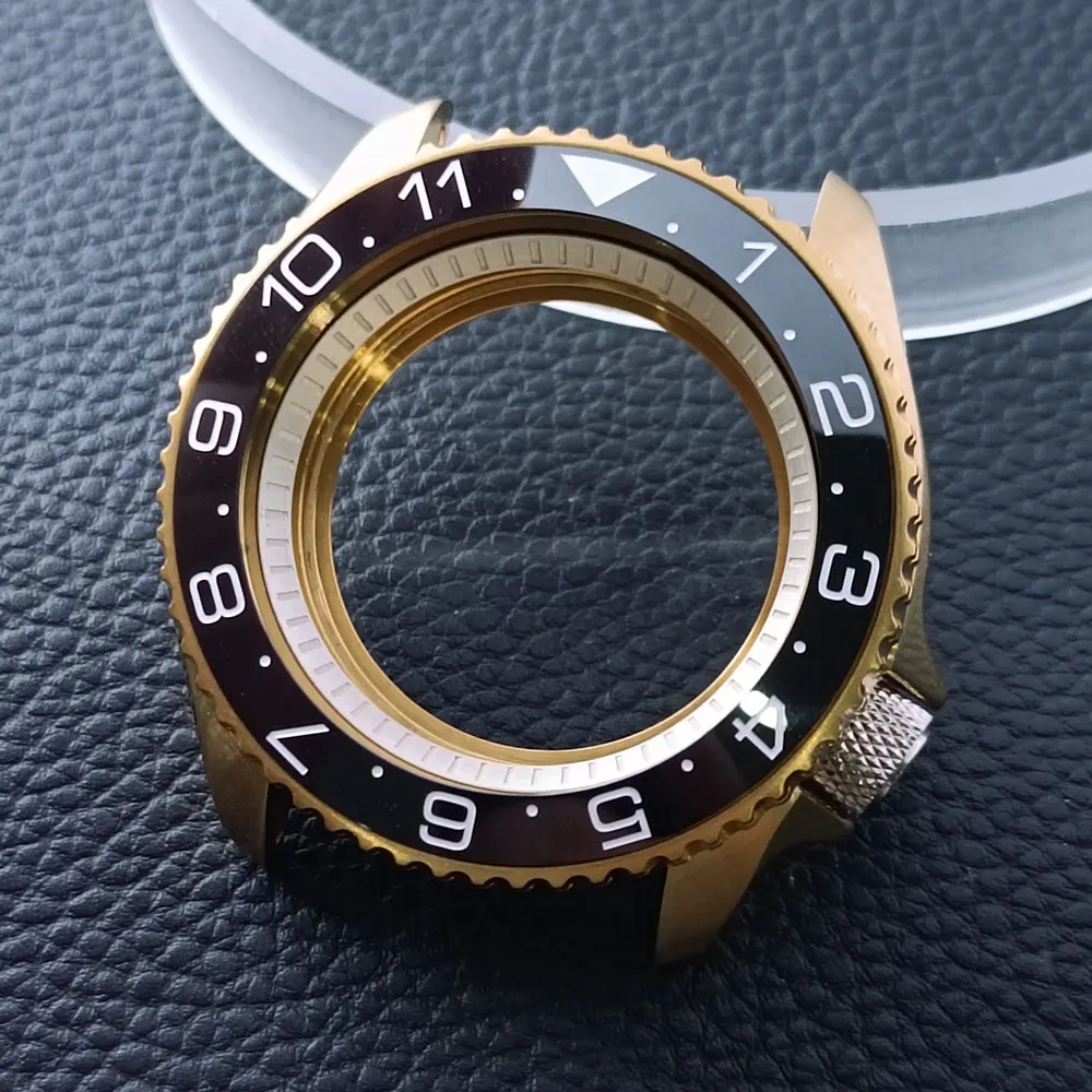 42mm Gold/Rose Gold Steel Watch Case with Sapphire Glass and 22mm Strap