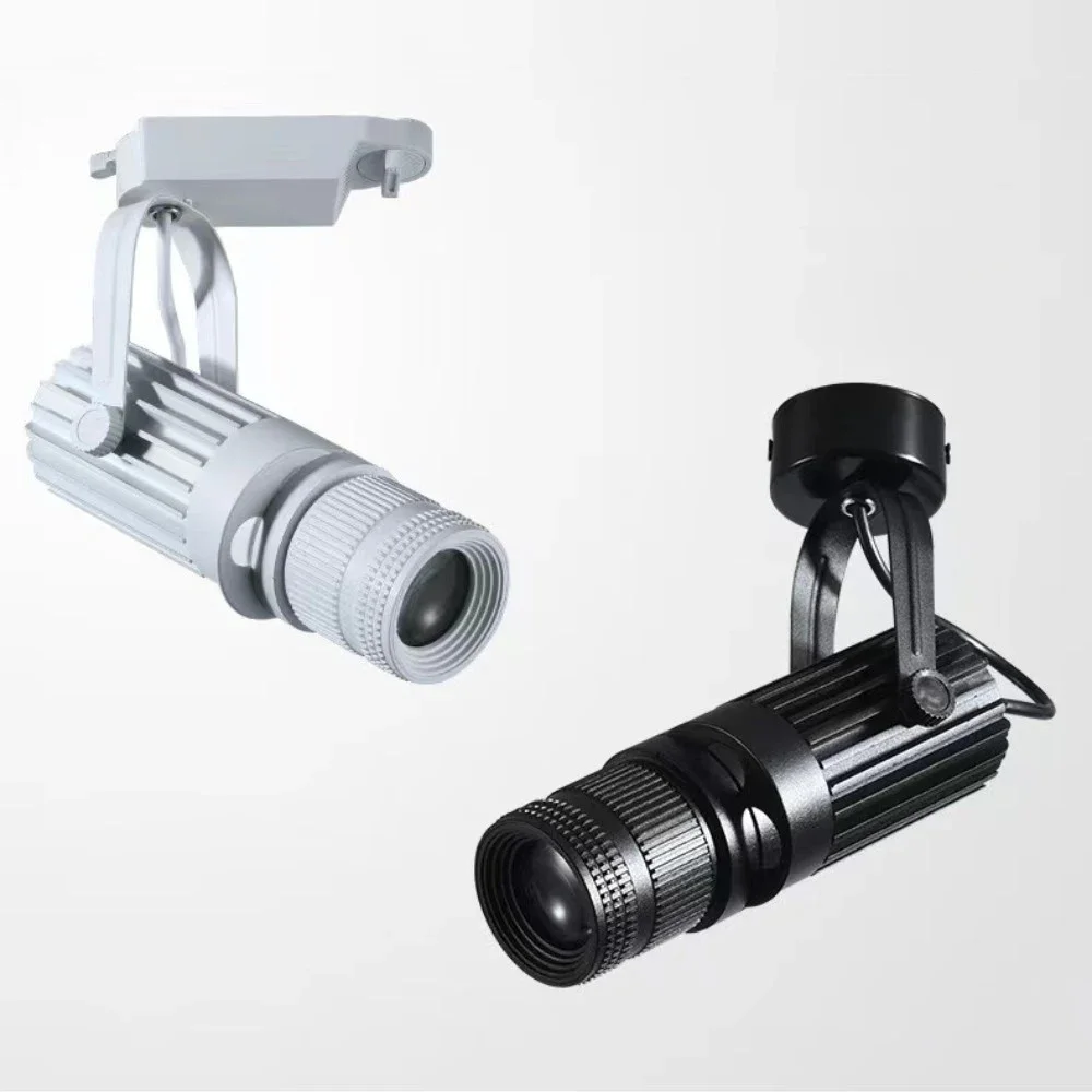 LED Focus Logo Projector Theater Stage Zoom Spotlights Industrial Gobo Lights Company Restaurant Store Wedding Track Lights