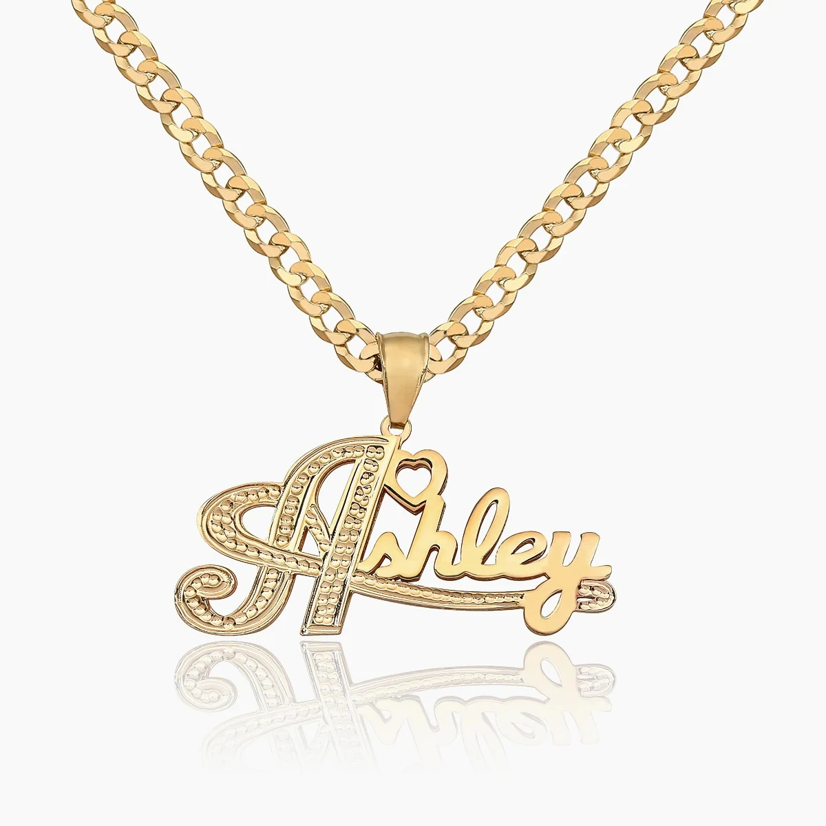 DHQH Personalized Customized 18K Gold Plated Double Nameplate Ladies Stainless Steel Personalized Jewelry Gift Name Pendant