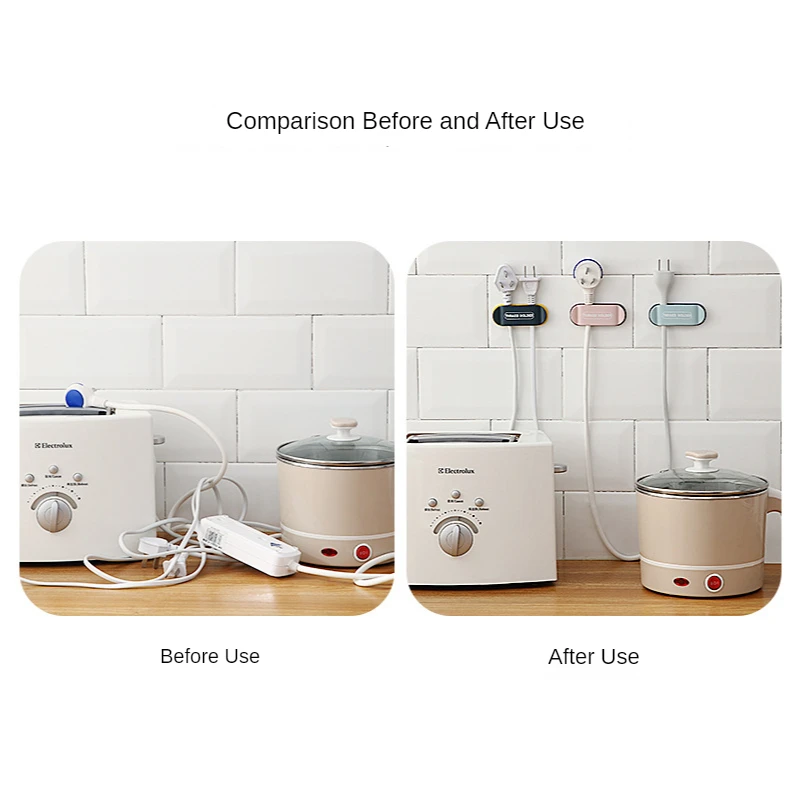 Thraed Holder Punch-Free Plug Adhesive Hook Wire Regulator Wall Mounted Kitchen Storage Organizer Rack Cable Retainer Clip 4PCS wall mount hooks self adhesive hooks multi purpose hooks adhesive wall hook wall holder wall organizer hook metal hook