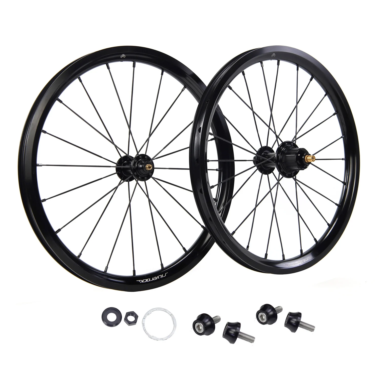 SILVEROCK Tubeless Ready Leichtmetallfelgen 16 Zoll 349 7-Gang Aero-Felge Felgenbremse Fatbike-Reifen für Brompton Trifold Faltrad-Räder – Detail 9