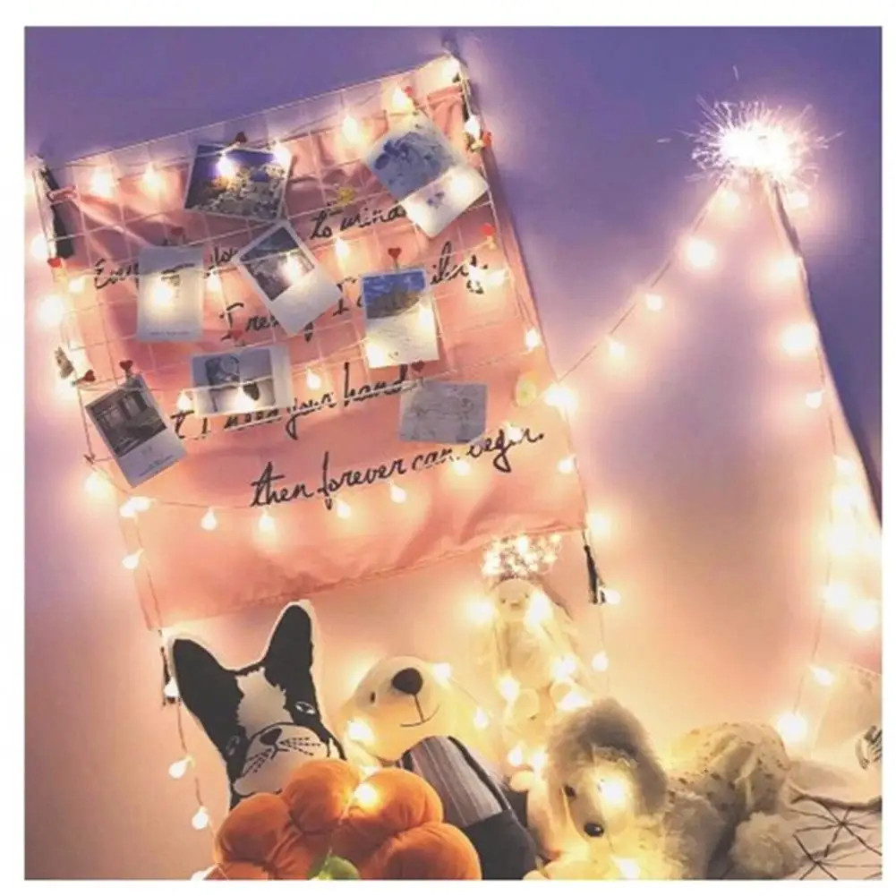 

1.5/3m Led Lighting Strings Luminous Garland Balls Festoon Fairy Lights Battery-Operated Garland Curtain Tree Wedding Decoration