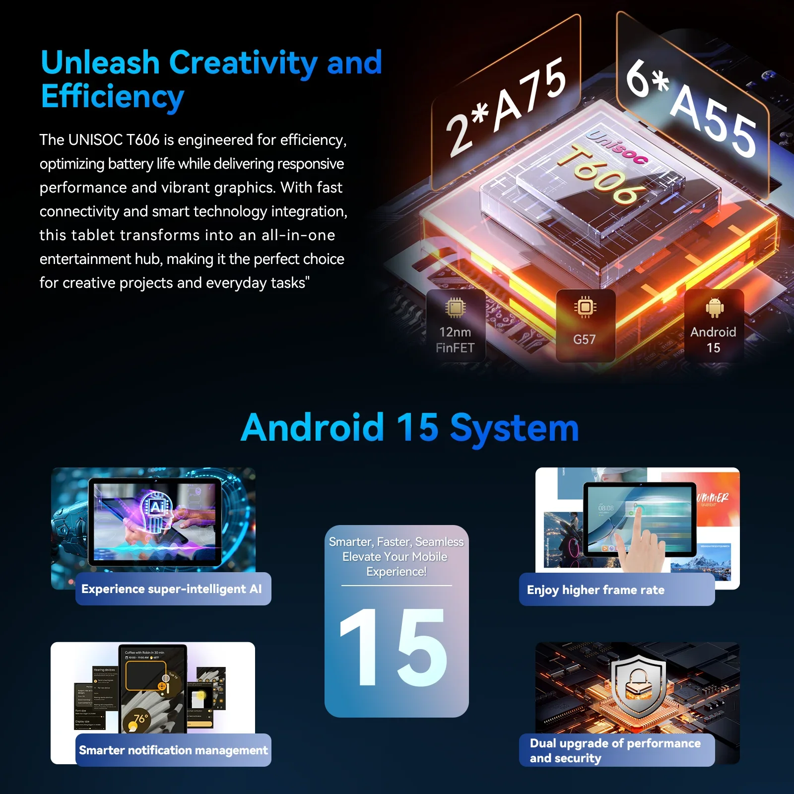 Headwolf WPad6 Android 15 WiFi タブレット 10.1 インチ FHD 1920