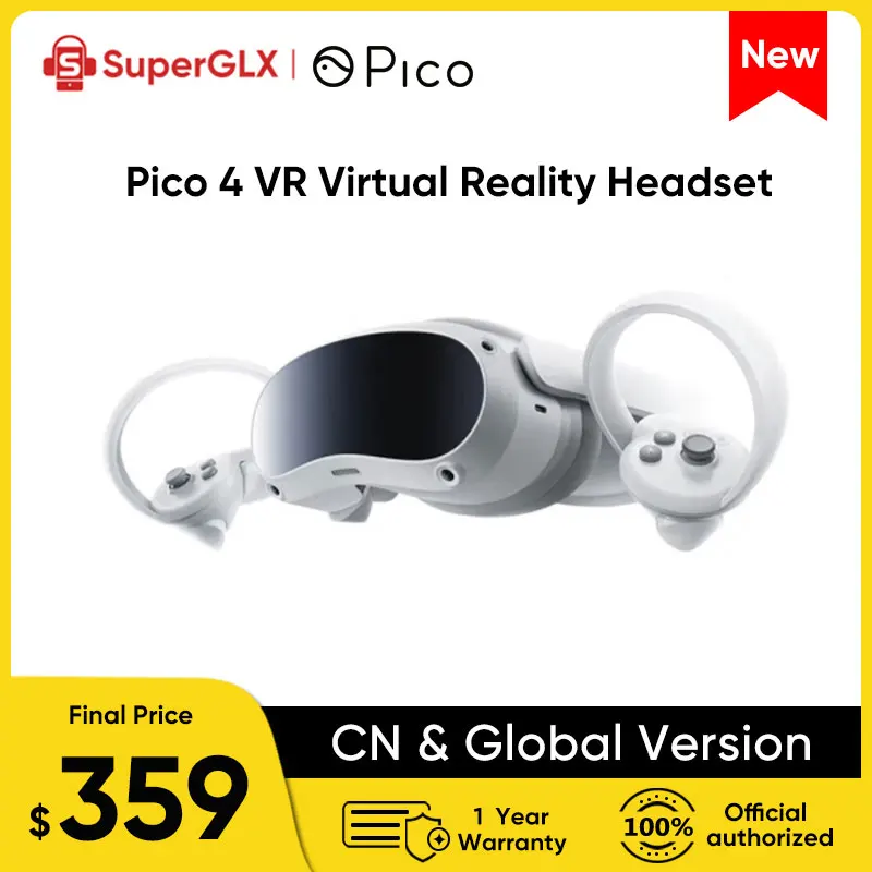 100% Original Pico 4 VR Headset All In One Virtual Reality Headset Pico4 3D VR Glasses 4K+ Display For Metaverse & Stream Gaming - ТОП 100 товаров марта